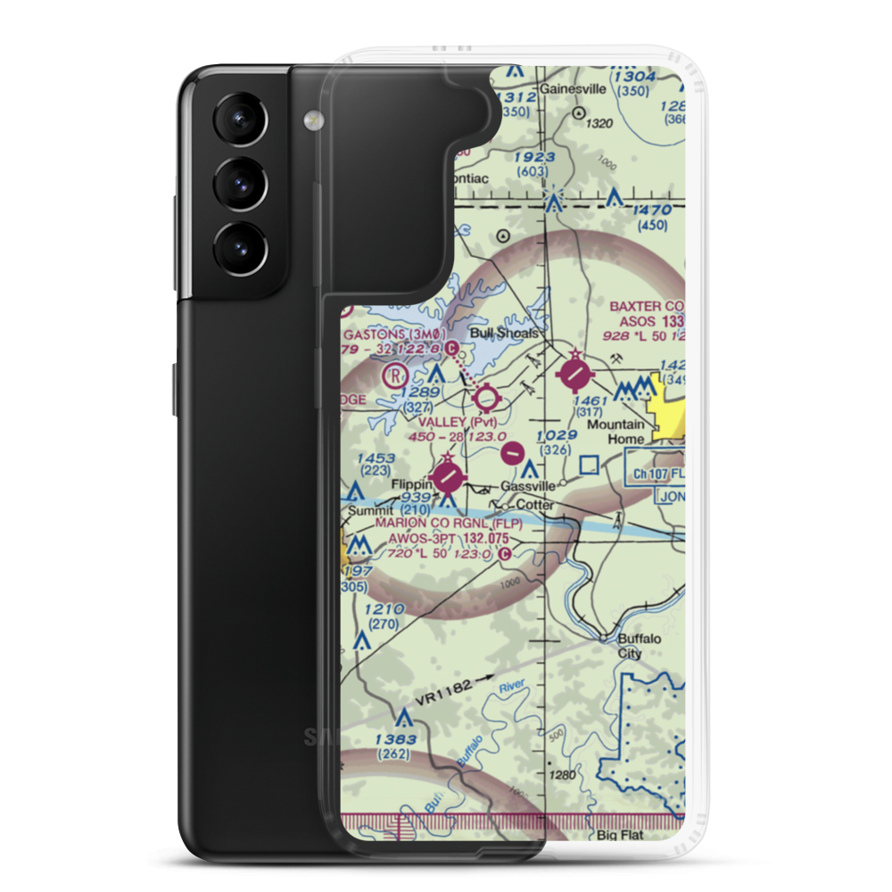 The Valley Airport (61AR) VFR Sectional Samsung Case Samsung Galaxy S21 Plus model shown