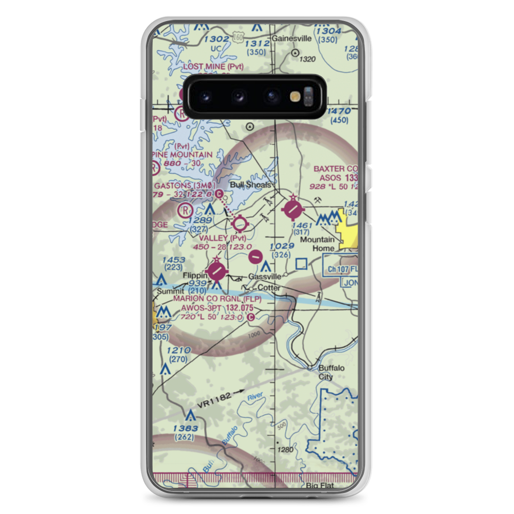 The Valley Airport (61AR) VFR Sectional Samsung Case Samsung Galaxy S10+ model shown