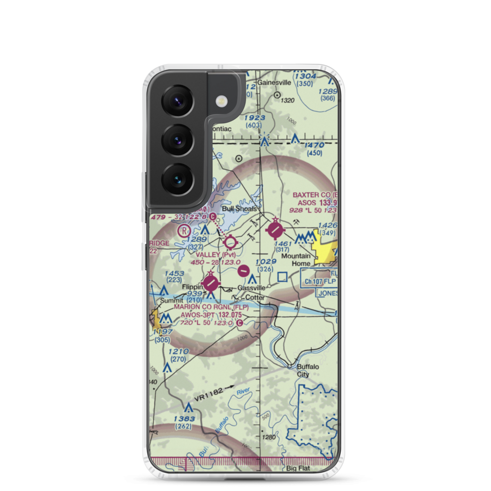 The Valley Airport (61AR) VFR Sectional Samsung Case Samsung Galaxy S22 model shown