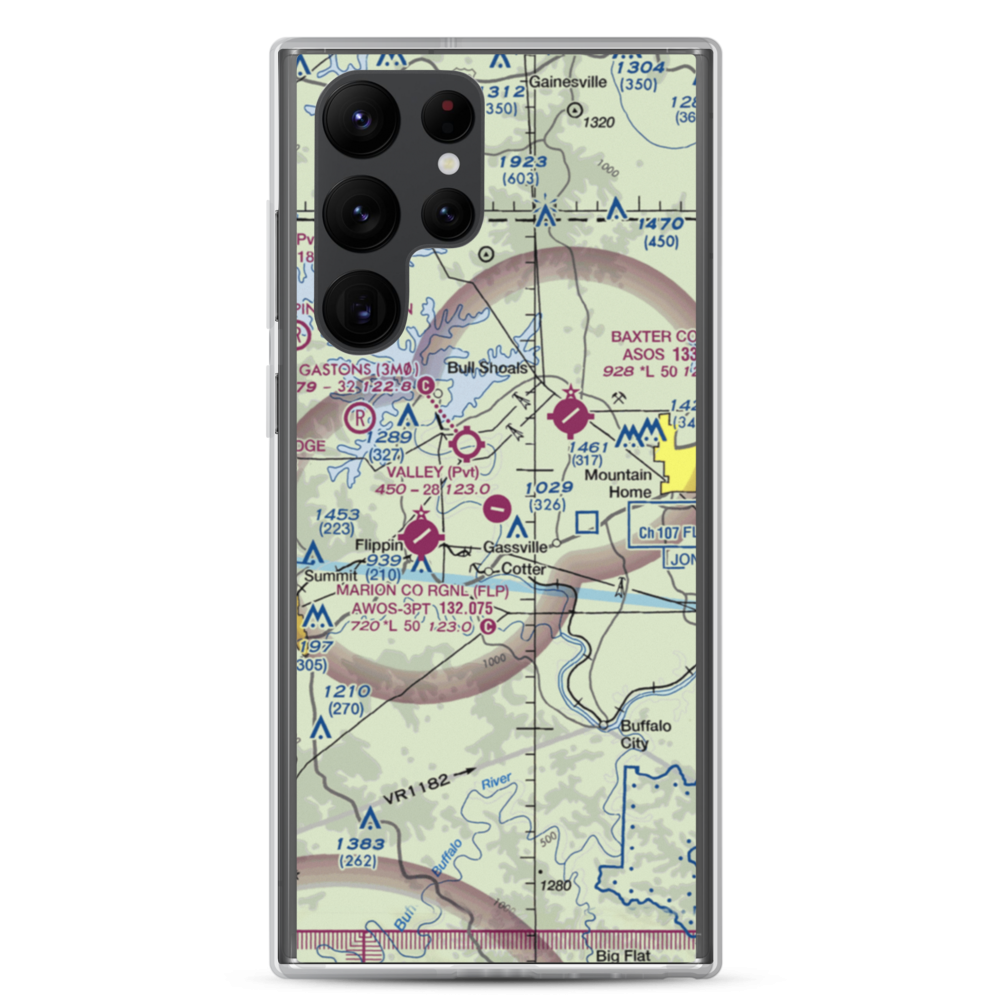 The Valley Airport (61AR) VFR Sectional Samsung Case Samsung Galaxy S22 Ultra model shown