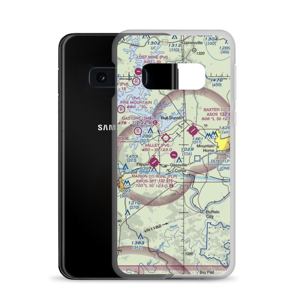The Valley Airport (61AR) VFR Sectional Samsung Case Samsung Galaxy S10e model shown