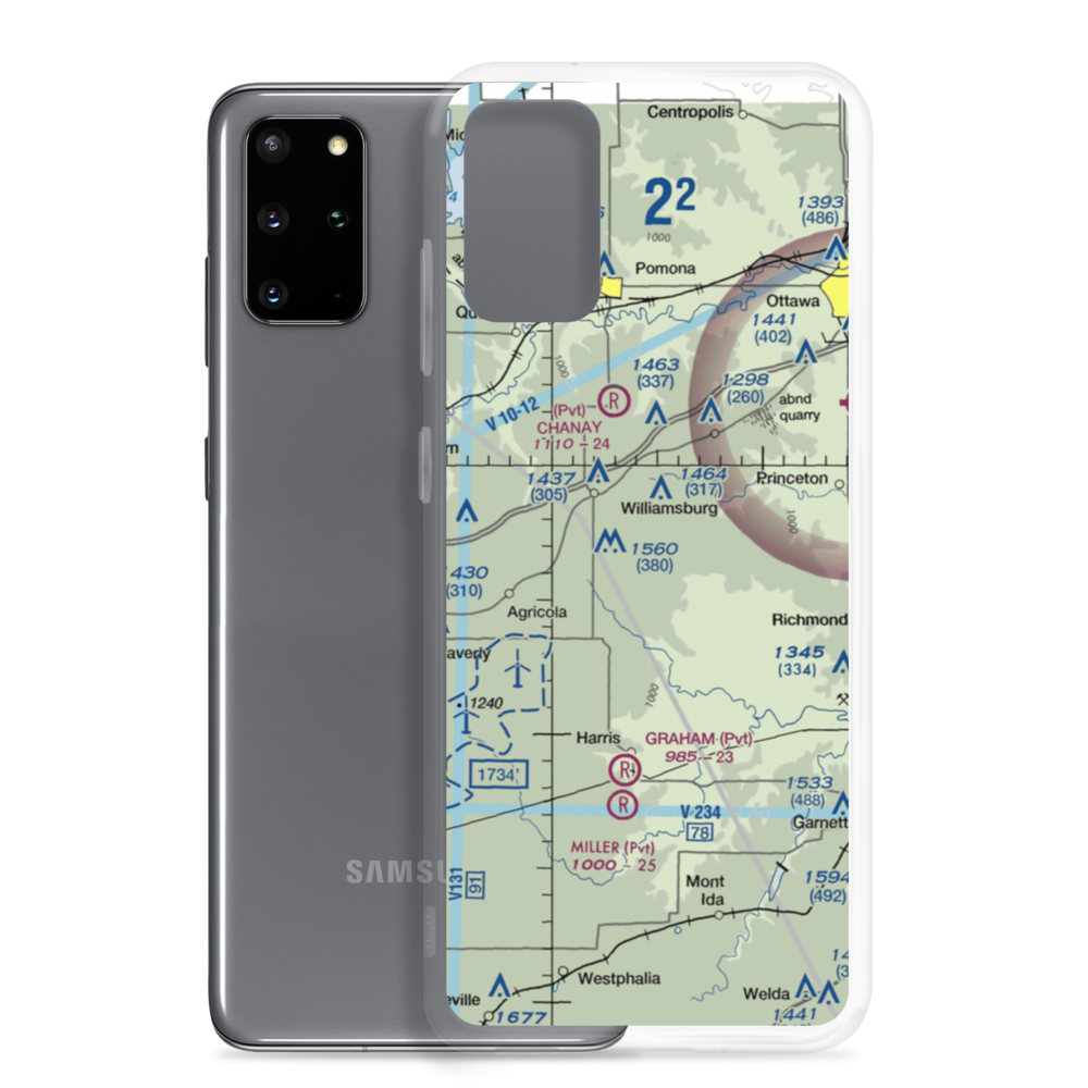 The Wilderness Airport (8KS9) VFR Sectional Samsung Case Samsung Galaxy S20 Plus model shown