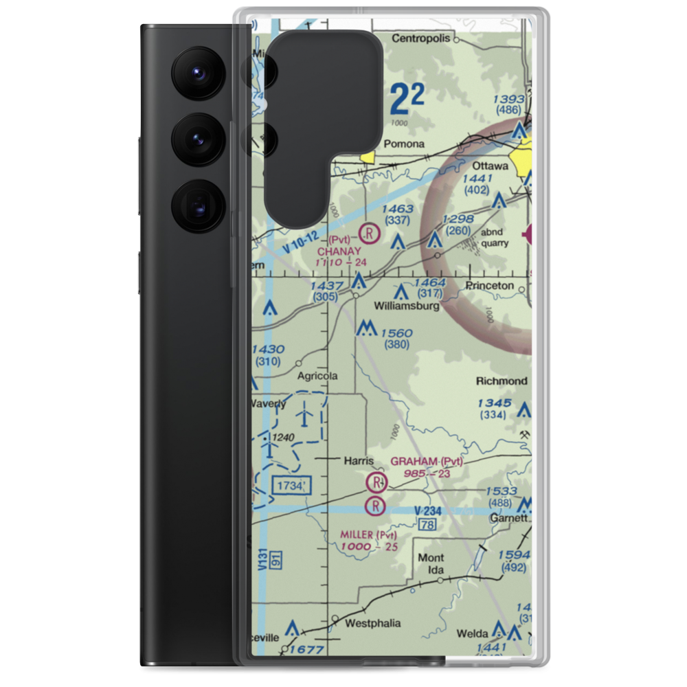 The Wilderness Airport (8KS9) VFR Sectional Samsung Case Samsung Galaxy S22 Ultra model shown