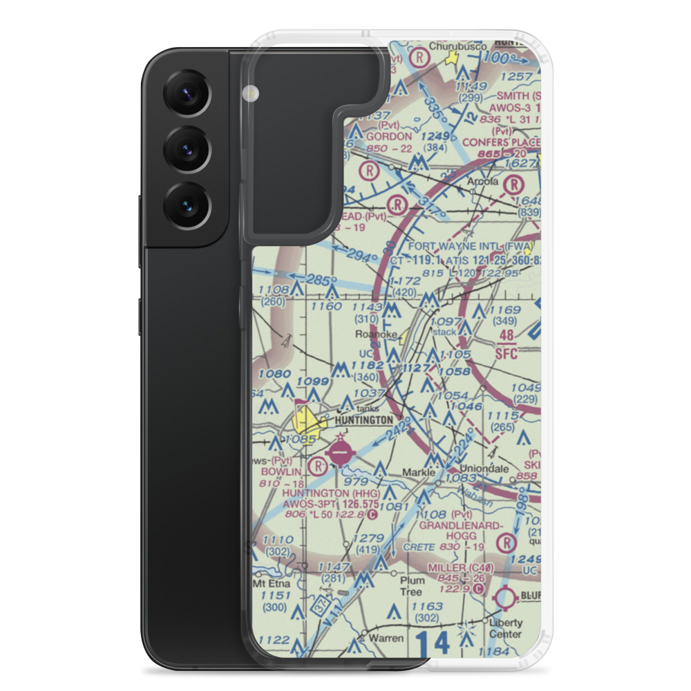 The Wolf Den Airport (44II) VFR Sectional Samsung Case Samsung Galaxy S22 Plus model shown
