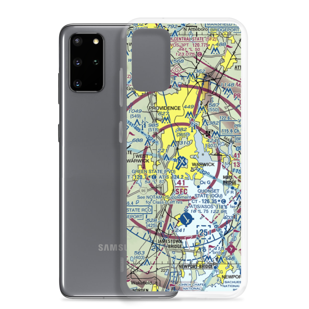 Theodore Francis Green State Airport (PVD) VFR Sectional Samsung Case Samsung Galaxy S20 Plus model shown