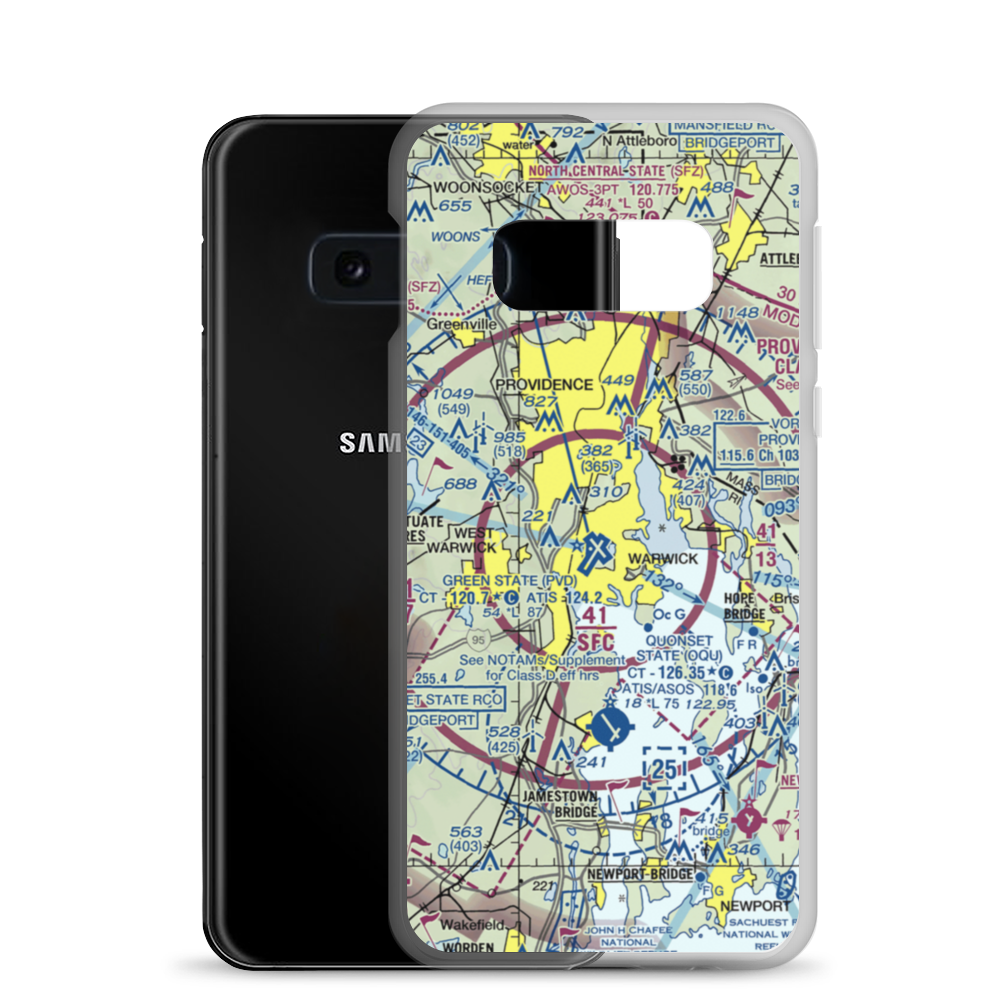 Theodore Francis Green State Airport (PVD) VFR Sectional Samsung Case Samsung Galaxy S10e model shown