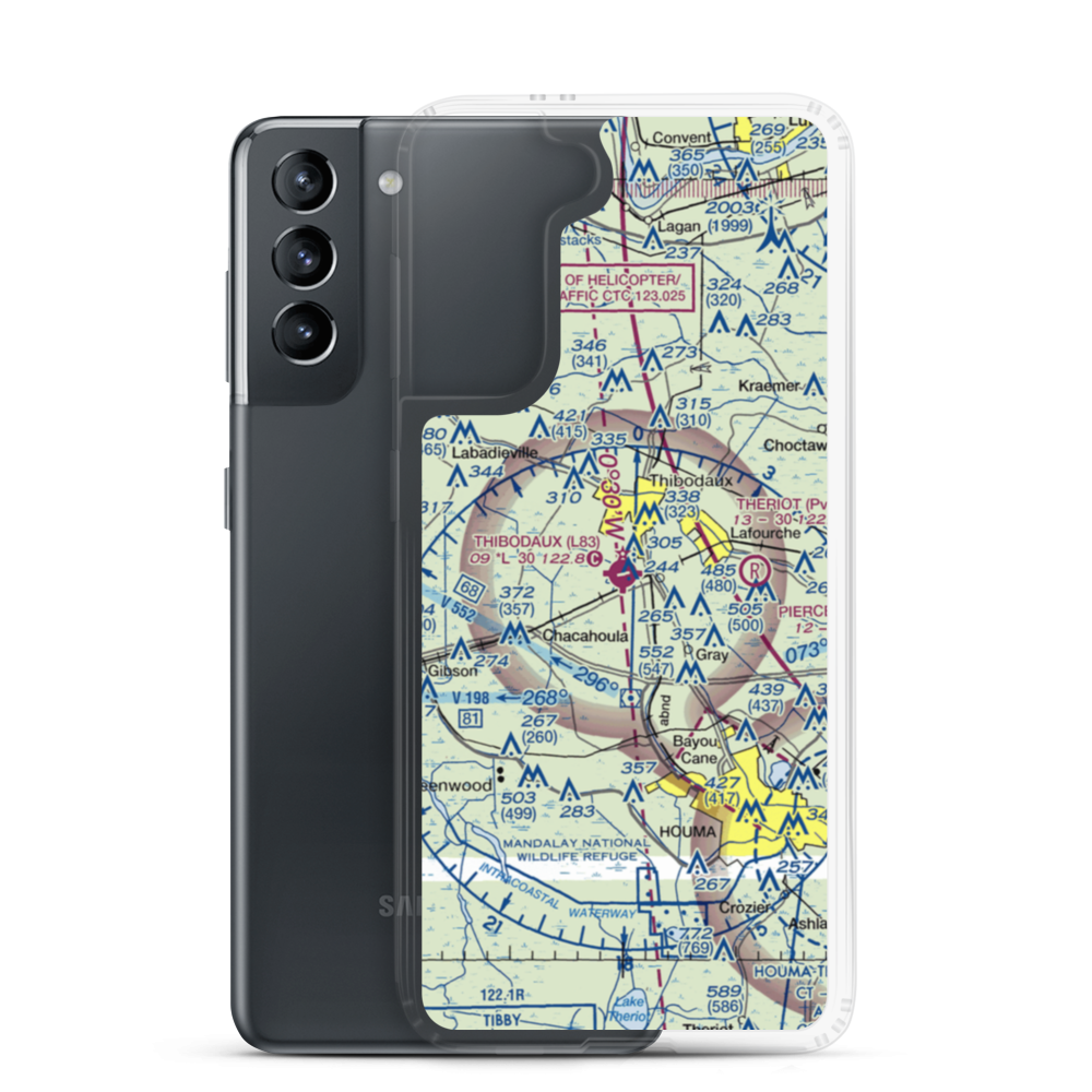 Thibodaux Municipal Airport (L83) VFR Sectional Samsung Case Samsung Galaxy S21 model shown