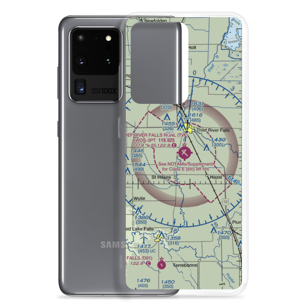 Thief River Falls Regional Airport (TVF) VFR Sectional Samsung Case Samsung Galaxy S20 Ultra model shown