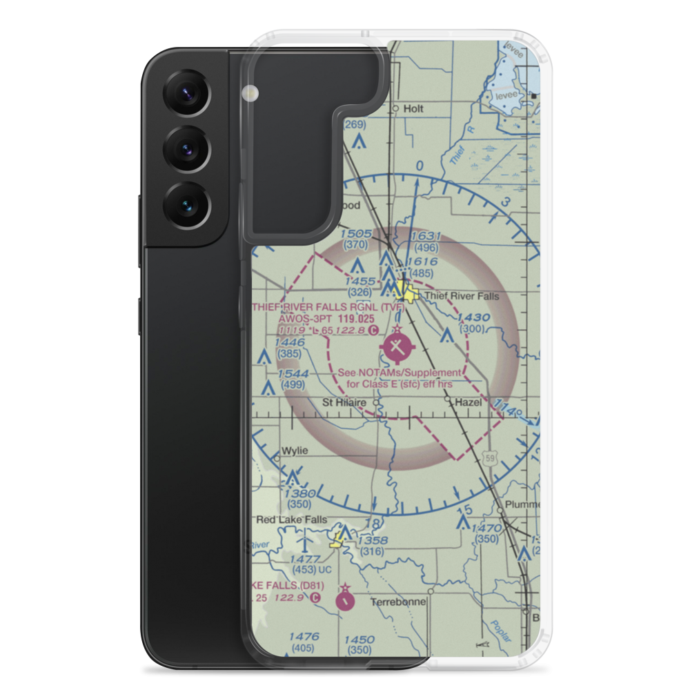 Thief River Falls Regional Airport (TVF) VFR Sectional Samsung Case Samsung Galaxy S22 Plus model shown