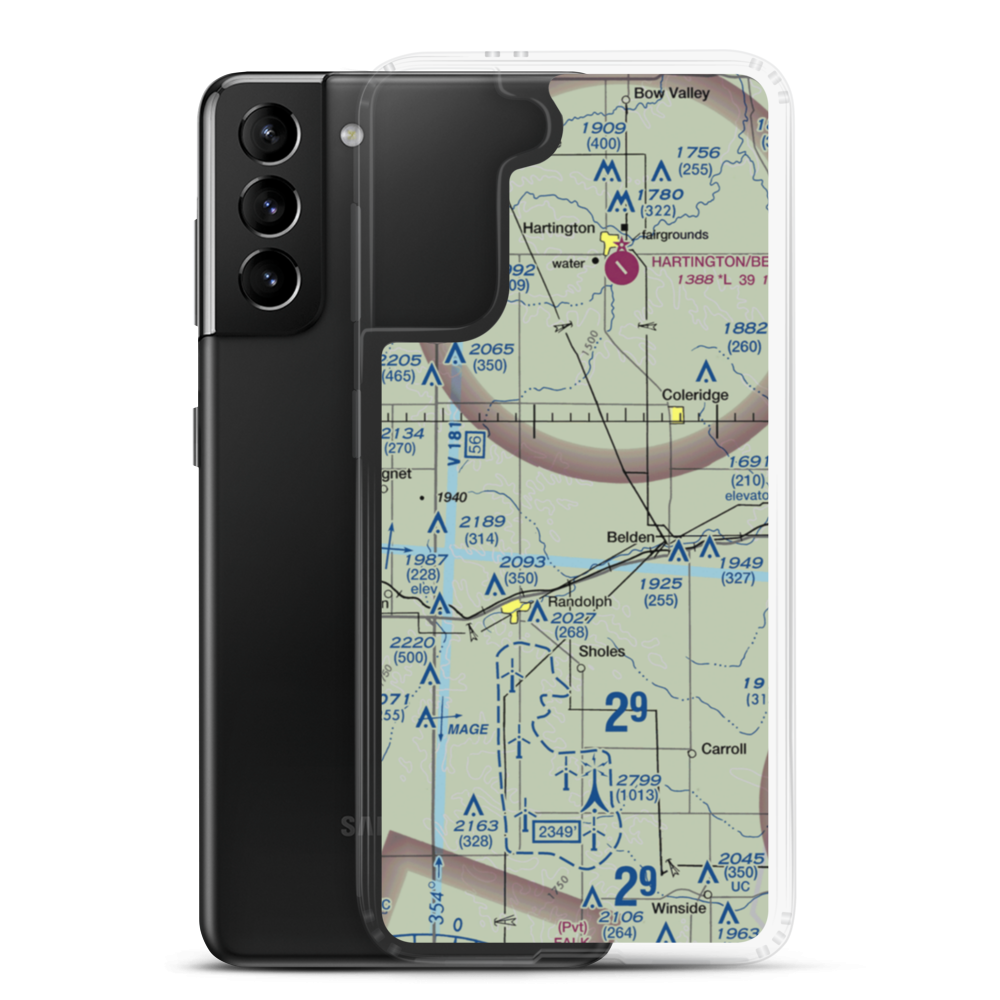 Thies Airport (28NE) VFR Sectional Samsung Case Samsung Galaxy S21 Plus model shown