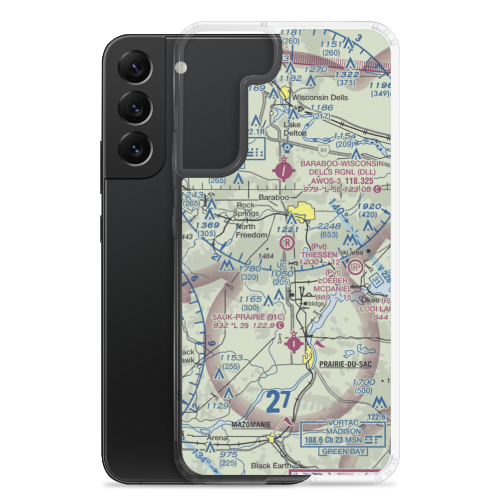 Thiessen Field (34WI) VFR Sectional Samsung Case Samsung Galaxy S22 Plus model shown