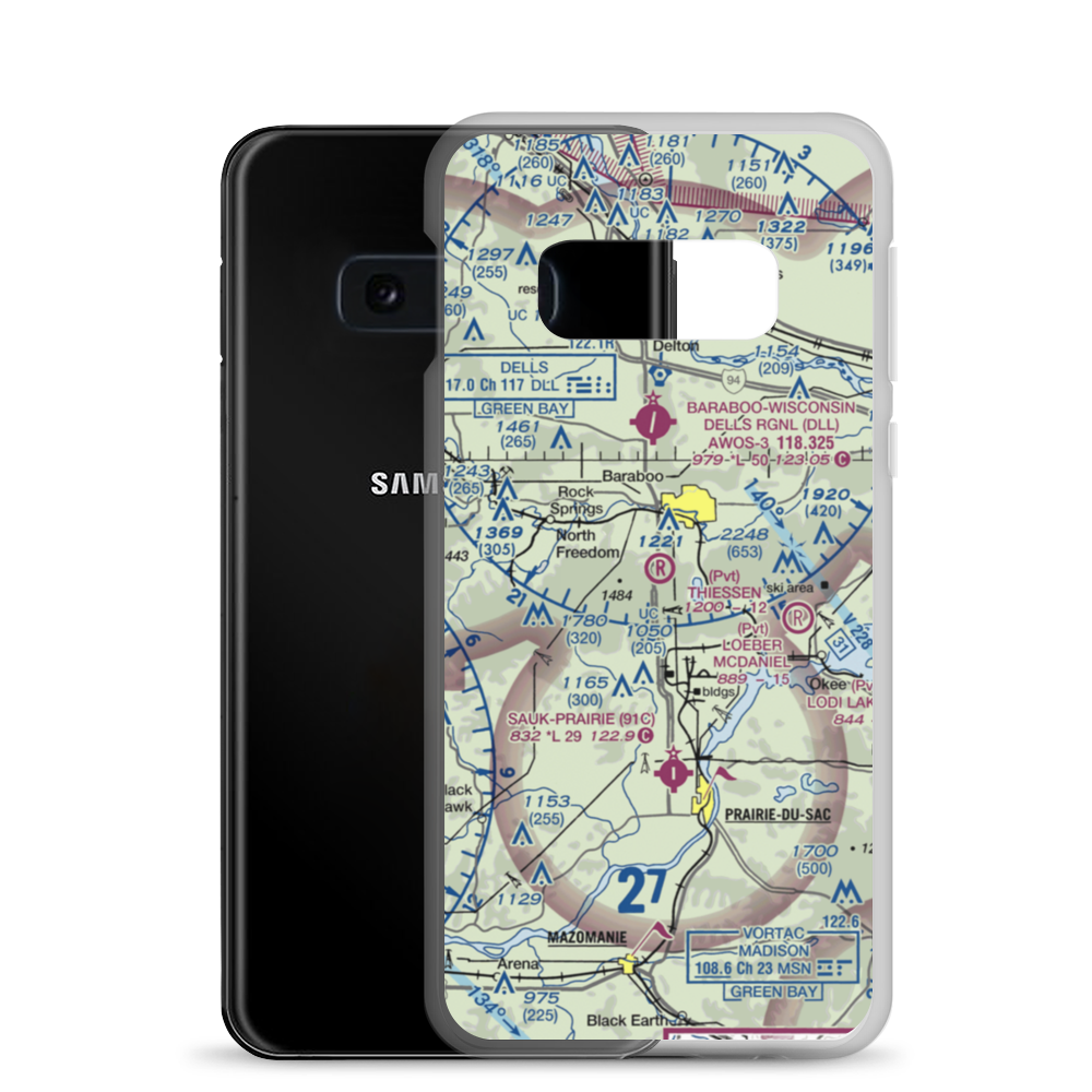 Thiessen Field (34WI) VFR Sectional Samsung Case Samsung Galaxy S10e model shown