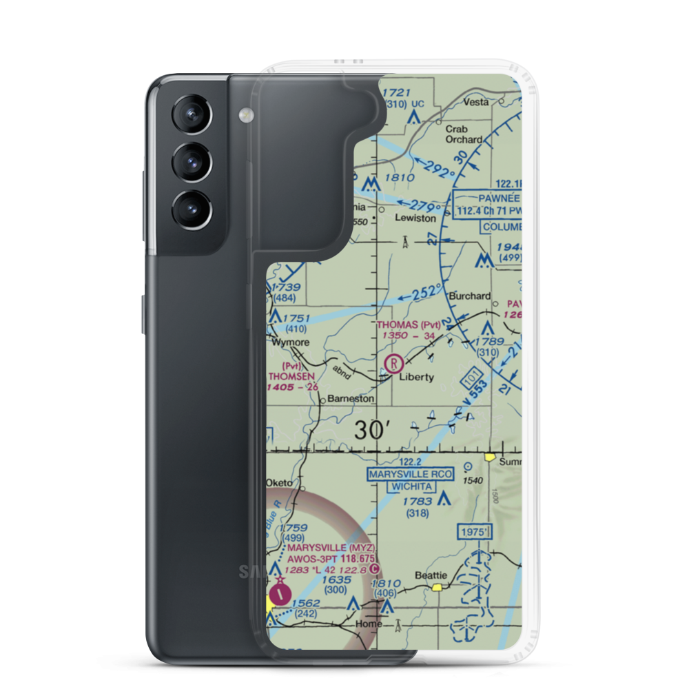 Thomas Airport (NE57) VFR Sectional Samsung Case Samsung Galaxy S21 model shown