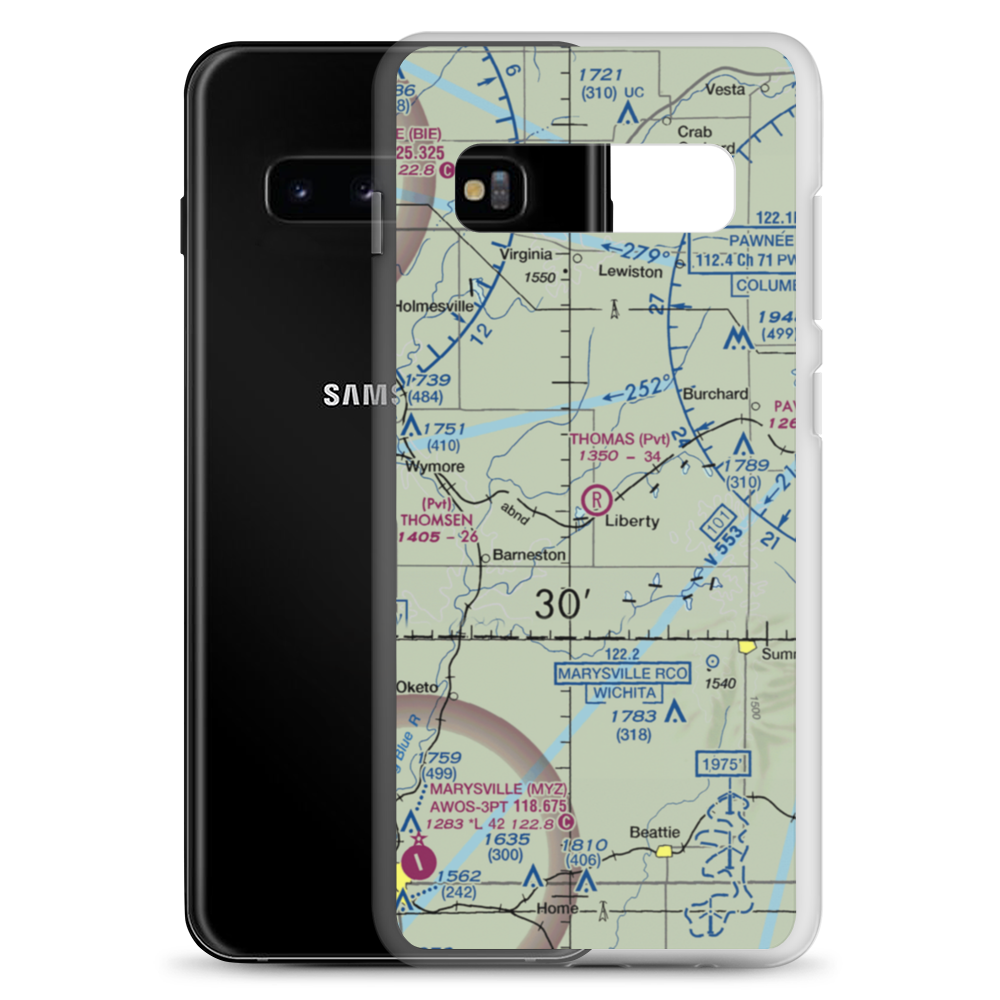 Thomas Airport (NE57) VFR Sectional Samsung Case Samsung Galaxy S10+ model shown