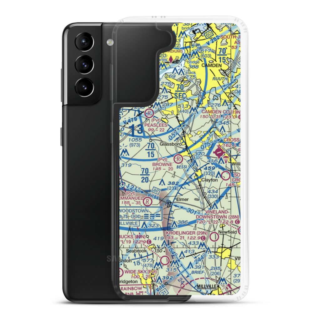 Thomas Browne Airpark (61NJ) VFR Sectional Samsung Case Samsung Galaxy S21 Plus model shown