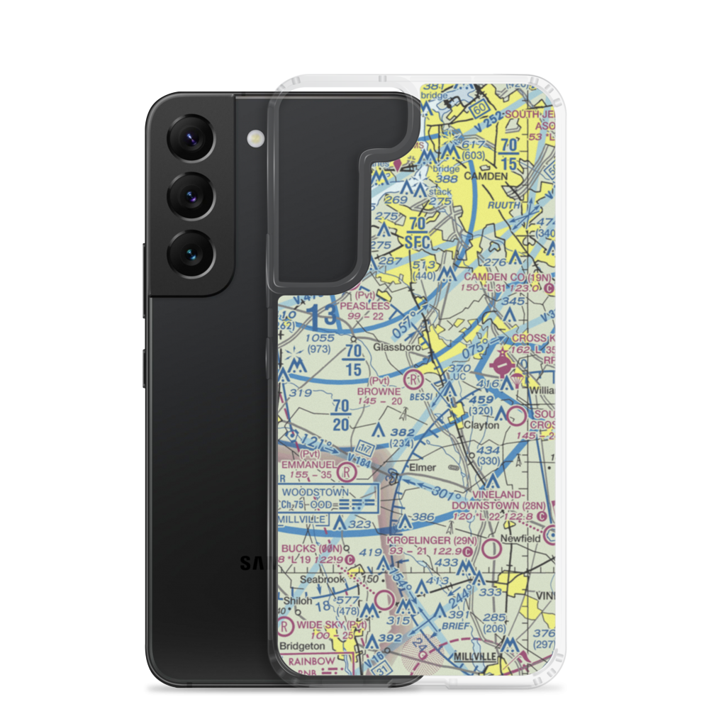 Thomas Browne Airpark (61NJ) VFR Sectional Samsung Case Samsung Galaxy S22 model shown