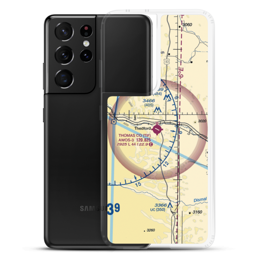 Thomas County Airport (TIF) VFR Sectional Samsung Case Samsung Galaxy S21 Ultra model shown