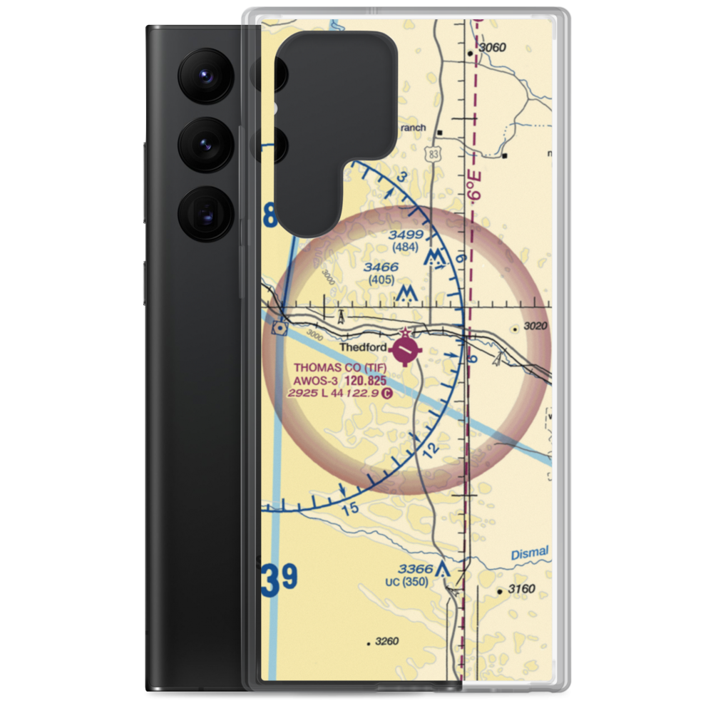 Thomas County Airport (TIF) VFR Sectional Samsung Case Samsung Galaxy S22 Ultra model shown
