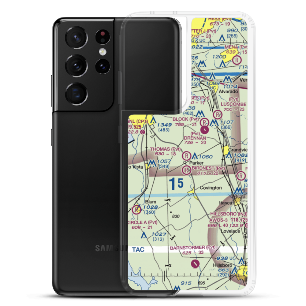 Thomas Flying Field (TX74) VFR Sectional Samsung Case Samsung Galaxy S21 Ultra model shown