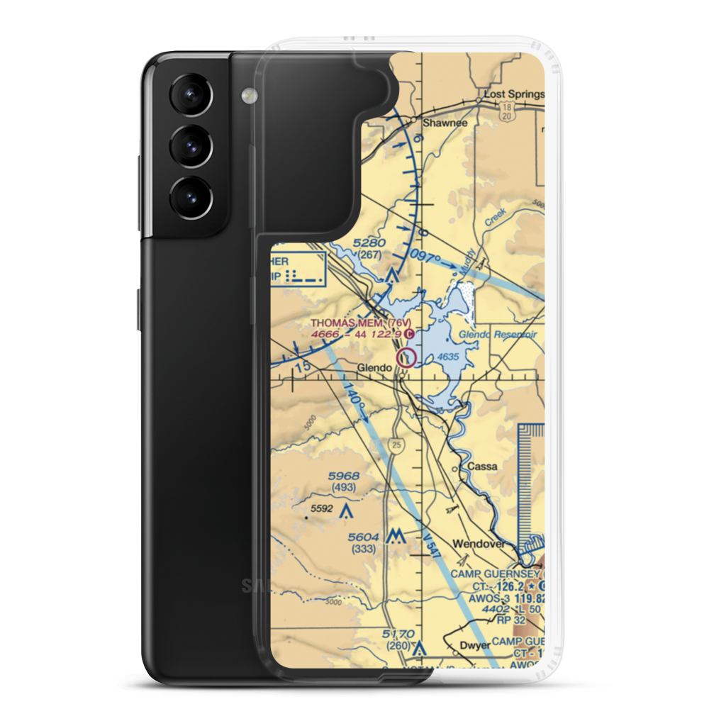 Thomas Memorial Airport (76V) VFR Sectional Samsung Case Samsung Galaxy S21 Plus model shown