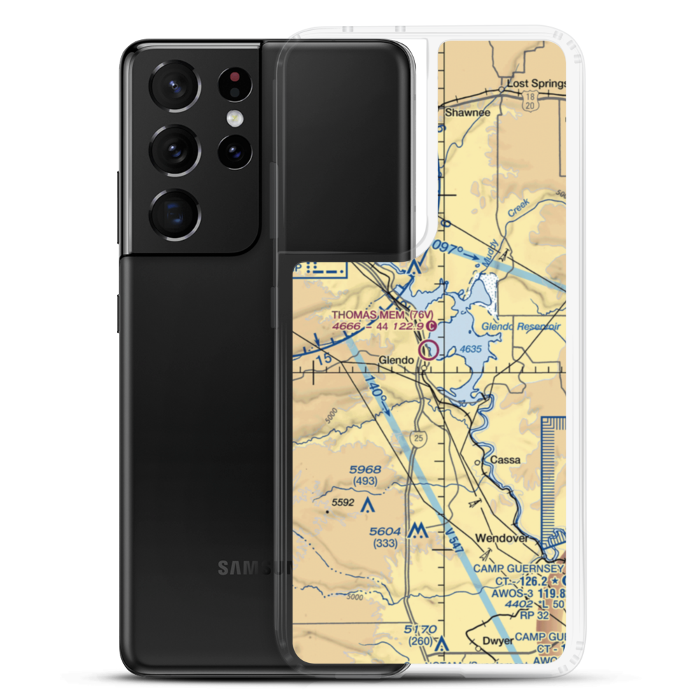 Thomas Memorial Airport (76V) VFR Sectional Samsung Case Samsung Galaxy S21 Ultra model shown
