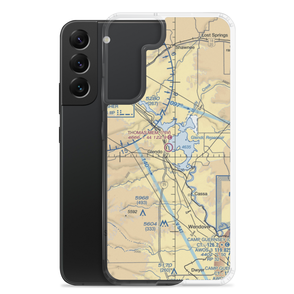 Thomas Memorial Airport (76V) VFR Sectional Samsung Case Samsung Galaxy S22 Plus model shown
