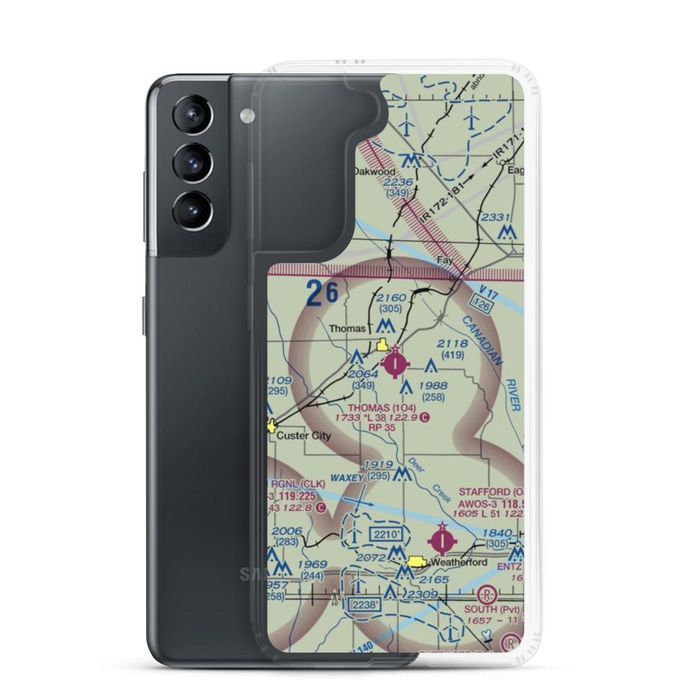 Thomas Municipal Airport (1O4) VFR Sectional Samsung Case Samsung Galaxy S21 model shown