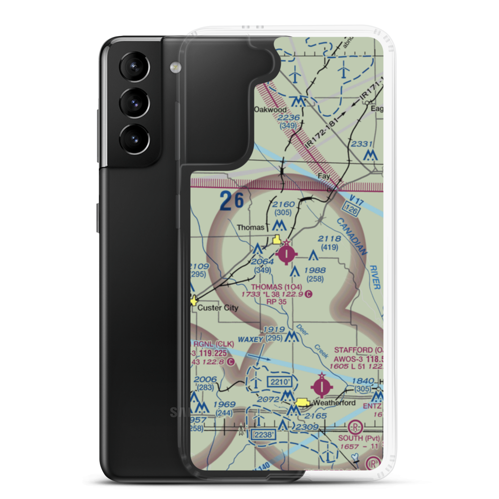 Thomas Municipal Airport (1O4) VFR Sectional Samsung Case Samsung Galaxy S21 Plus model shown