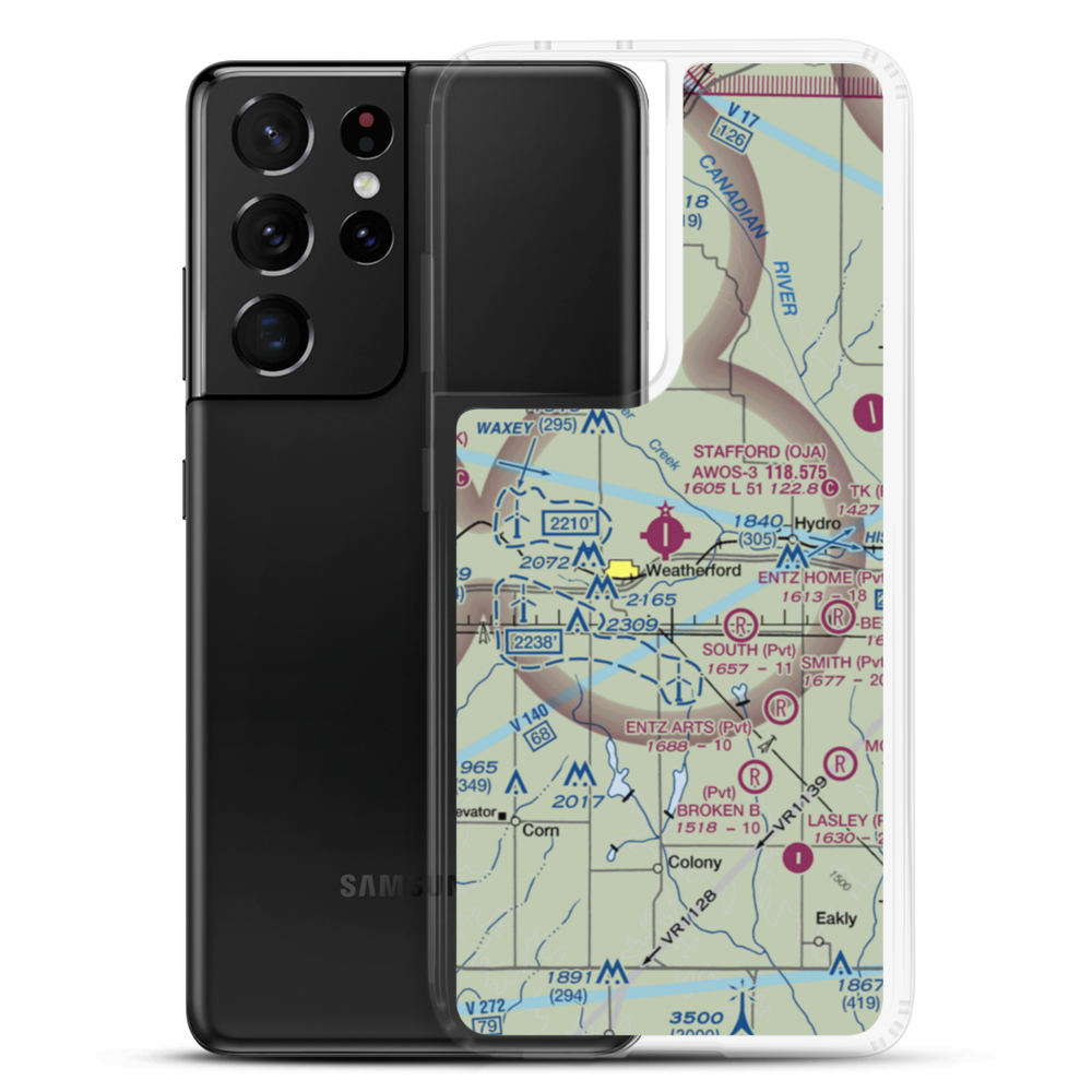 Thomas P Stafford Airport (OJA) VFR Sectional Samsung Case Samsung Galaxy S21 Ultra model shown