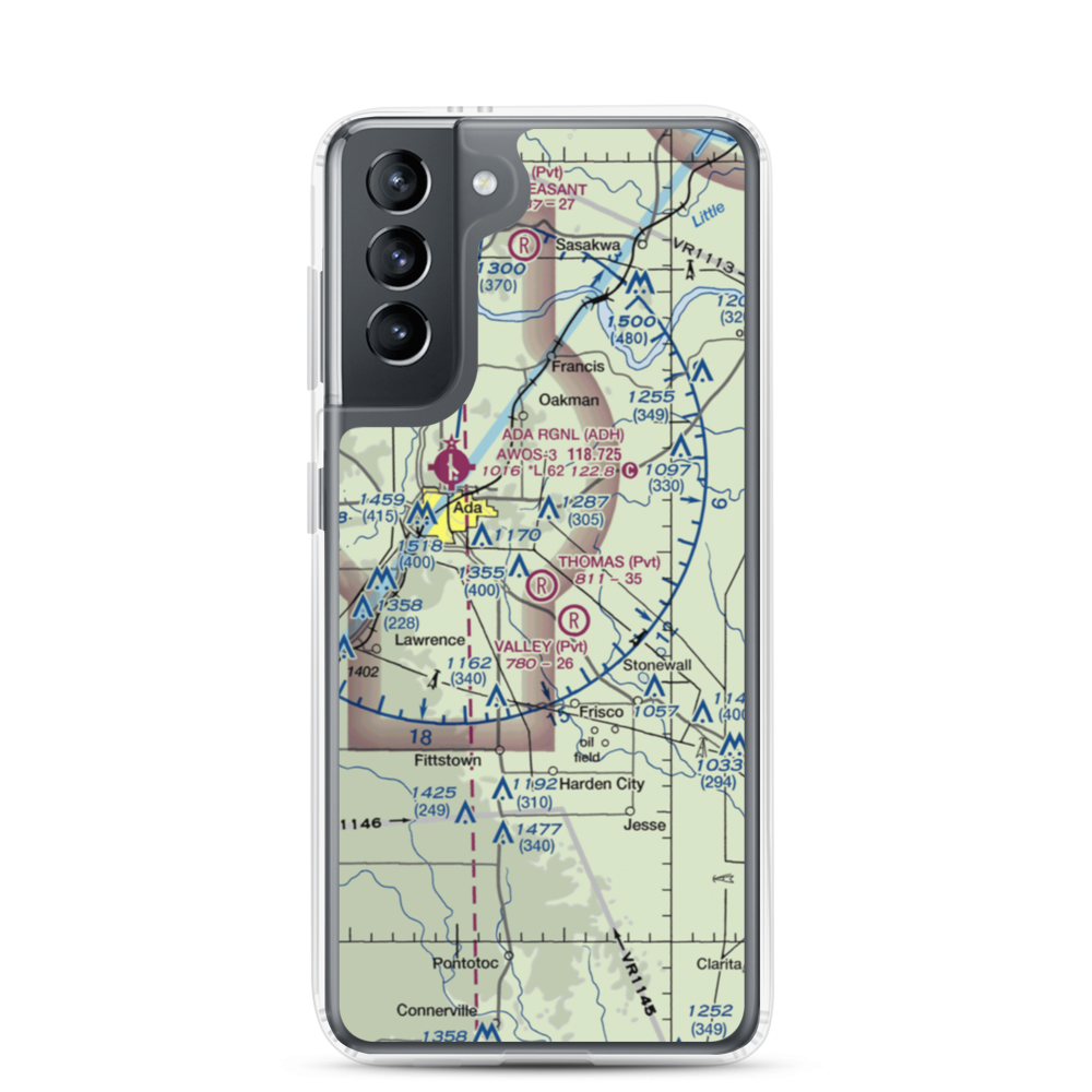 Thomas Ranch Airport (OK80) VFR Sectional Samsung Case Samsung Galaxy S21 model shown