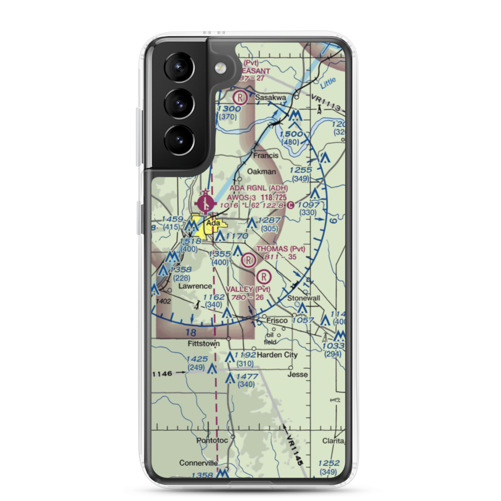 Thomas Ranch Airport (OK80) VFR Sectional Samsung Case Samsung Galaxy S21 Plus model shown