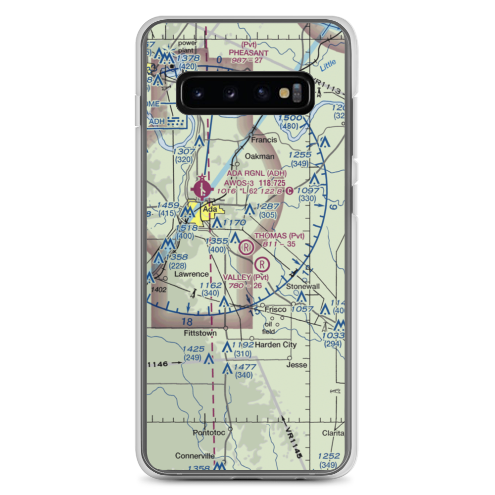 Thomas Ranch Airport (OK80) VFR Sectional Samsung Case Samsung Galaxy S10+ model shown