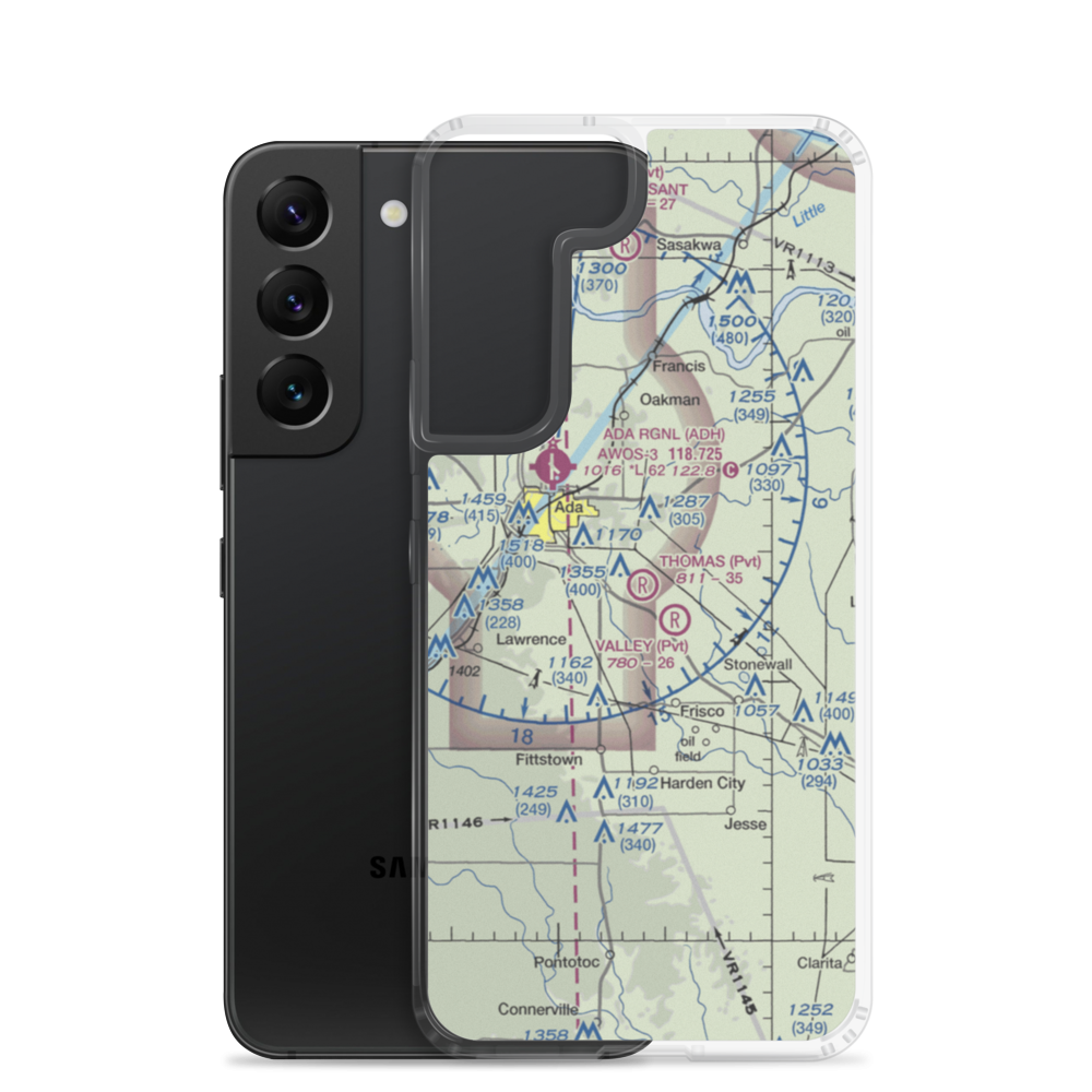 Thomas Ranch Airport (OK80) VFR Sectional Samsung Case Samsung Galaxy S22 model shown
