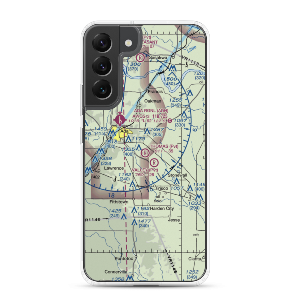 Thomas Ranch Airport (OK80) VFR Sectional Samsung Case Samsung Galaxy S22 Plus model shown