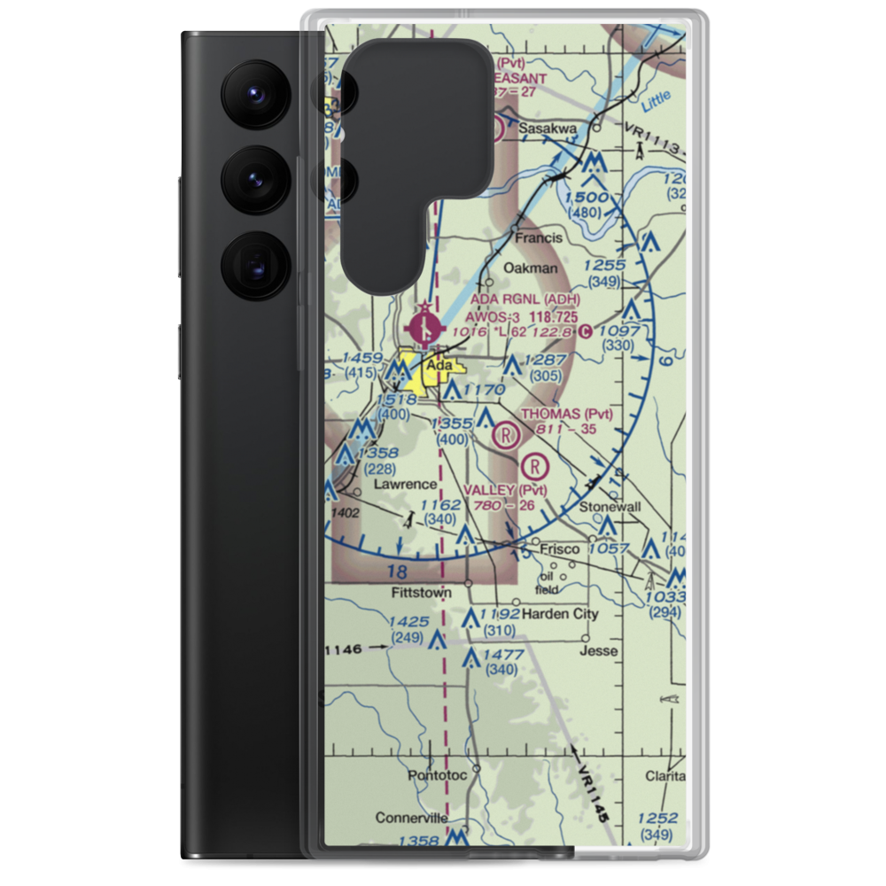 Thomas Ranch Airport (OK80) VFR Sectional Samsung Case Samsung Galaxy S22 Ultra model shown