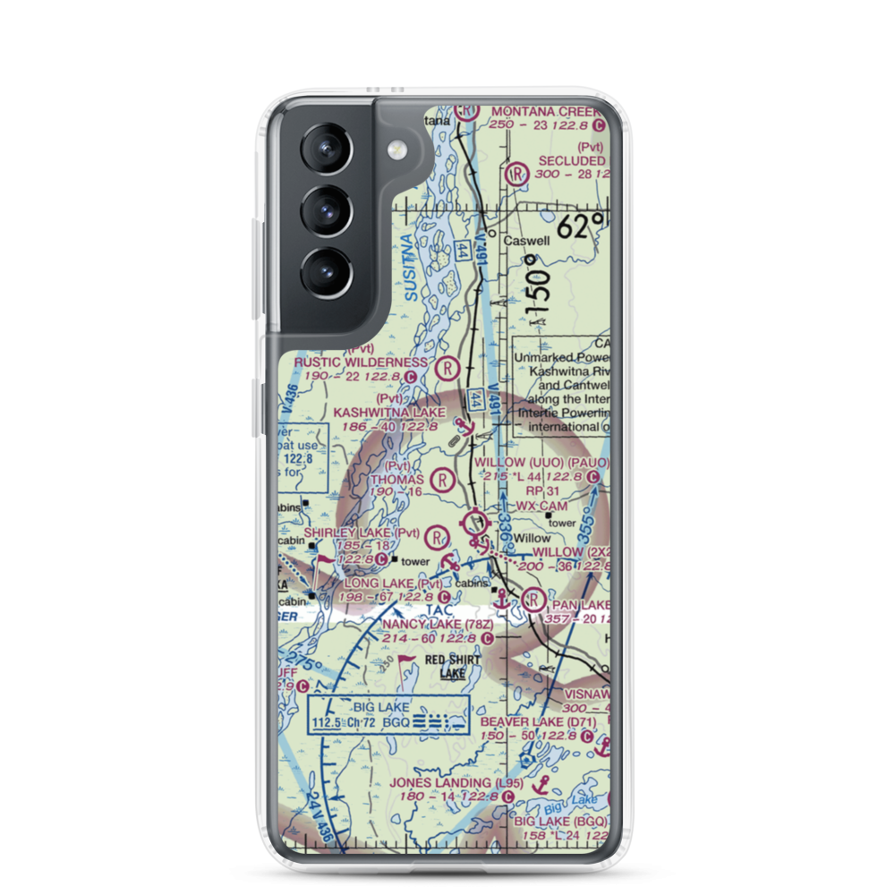 Thomas Strip (AK08) VFR Sectional Samsung Case Samsung Galaxy S21 model shown