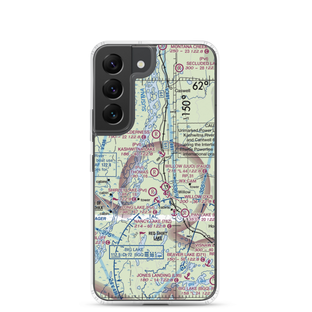 Thomas Strip (AK08) VFR Sectional Samsung Case Samsung Galaxy S22 model shown