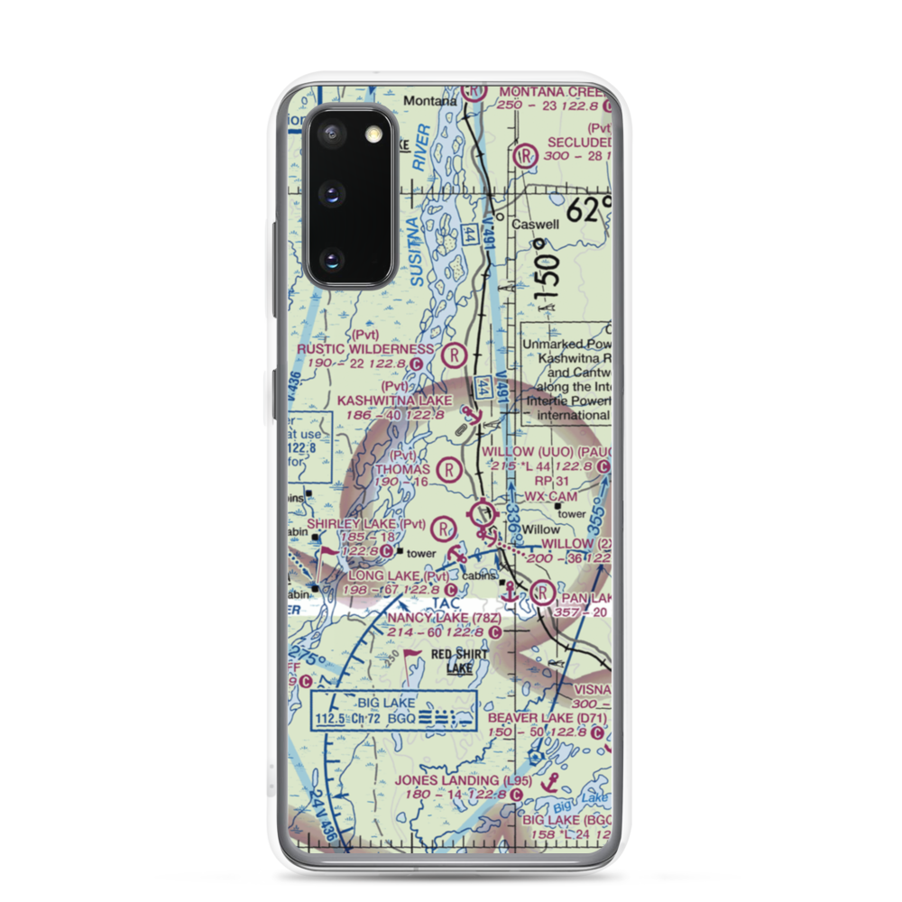 Thomas Strip (AK08) VFR Sectional Samsung Case Samsung Galaxy S20 model shown