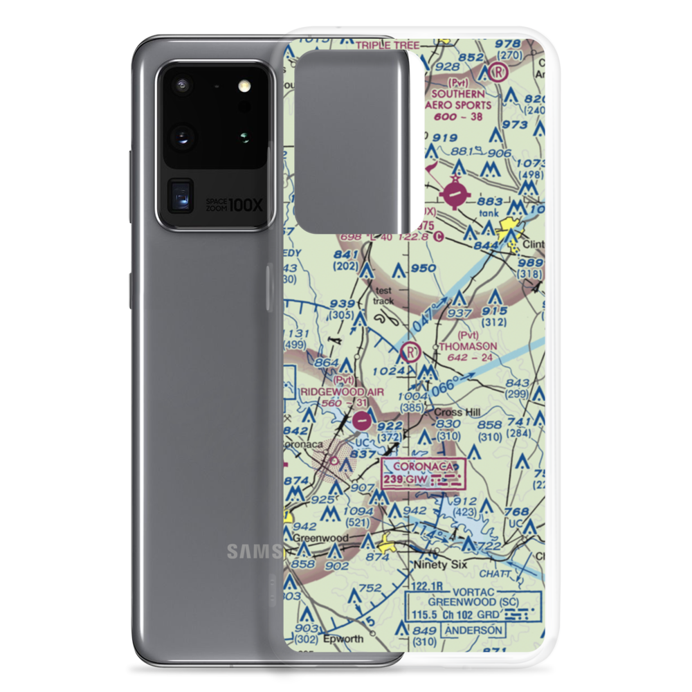 Thomason Airfield (SC56) VFR Sectional Samsung Case Samsung Galaxy S20 Ultra model shown