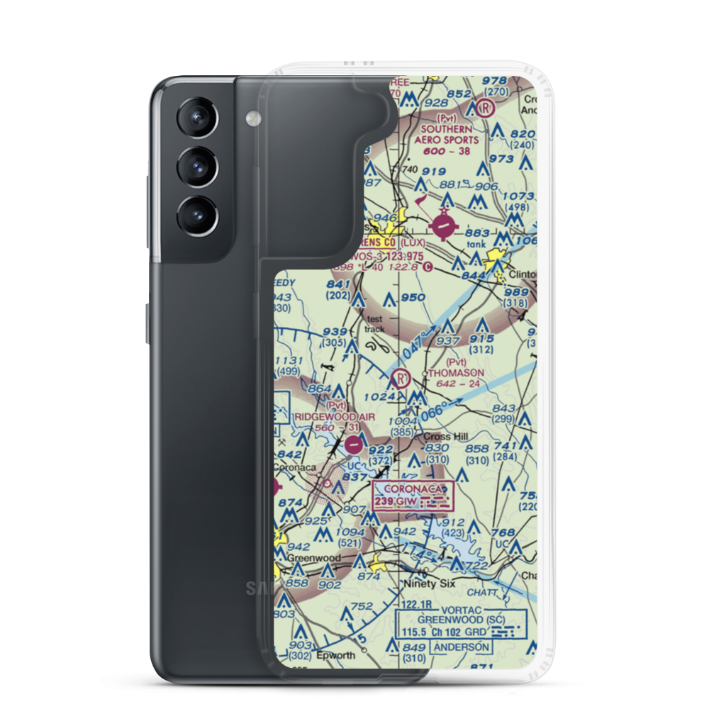 Thomason Airfield (SC56) VFR Sectional Samsung Case Samsung Galaxy S21 model shown