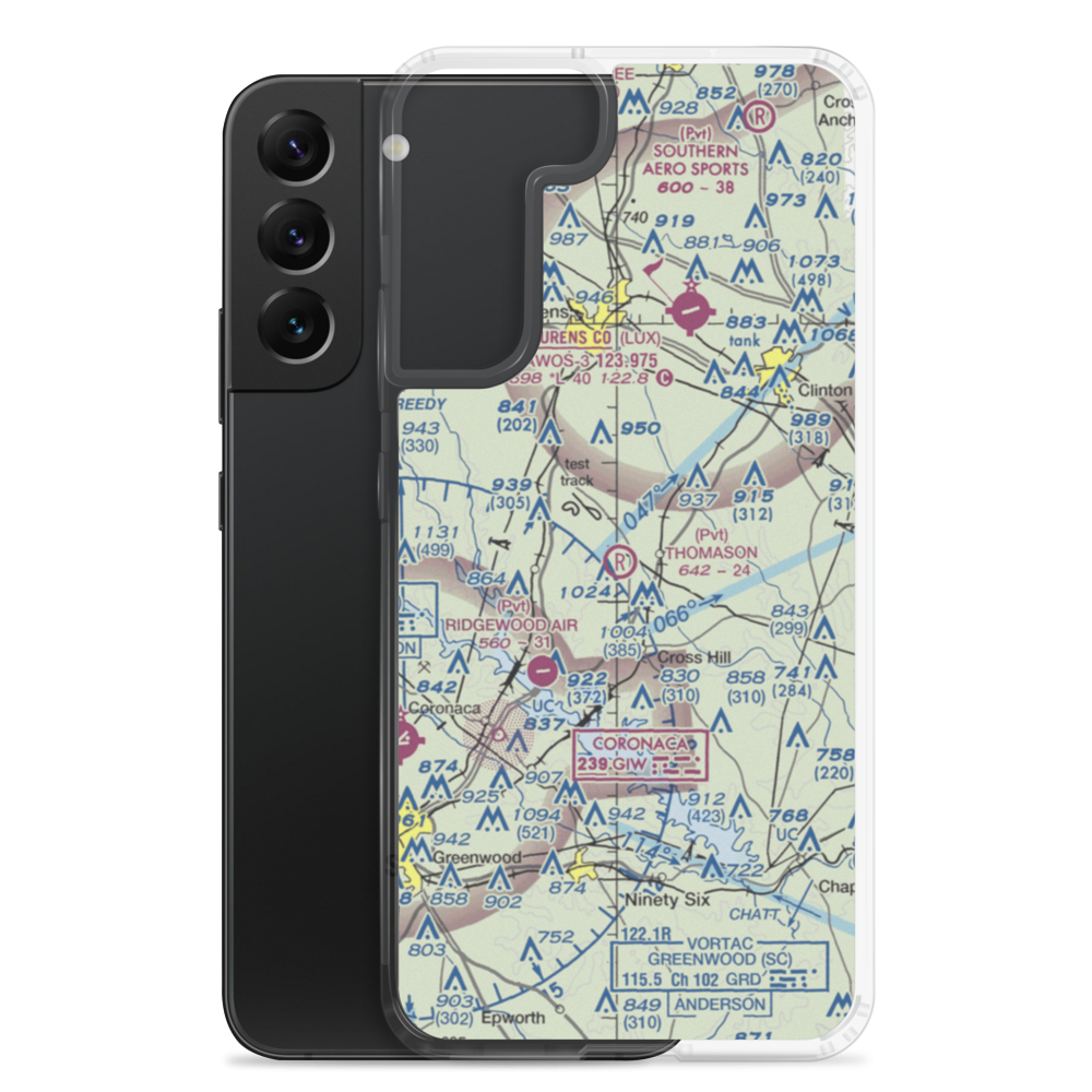 Thomason Airfield (SC56) VFR Sectional Samsung Case Samsung Galaxy S22 Plus model shown