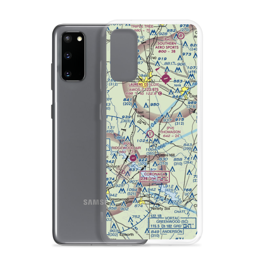 Thomason Airfield (SC56) VFR Sectional Samsung Case Samsung Galaxy S20 model shown