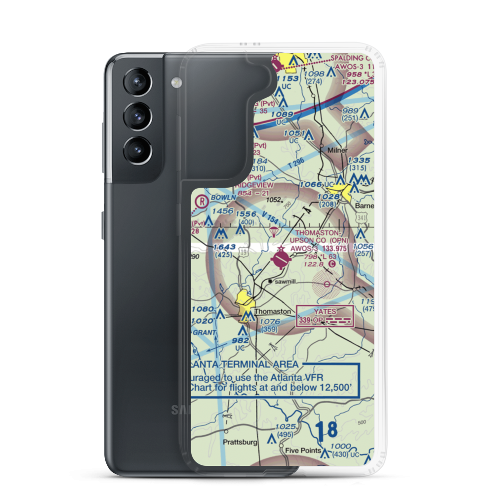 Thomaston Upson County Airport (OPN) VFR Sectional Samsung Case Samsung Galaxy S21 model shown