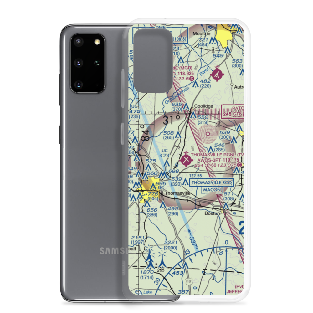 Thomasville Regional Airport (TVI) VFR Sectional Samsung Case Samsung Galaxy S20 Plus model shown