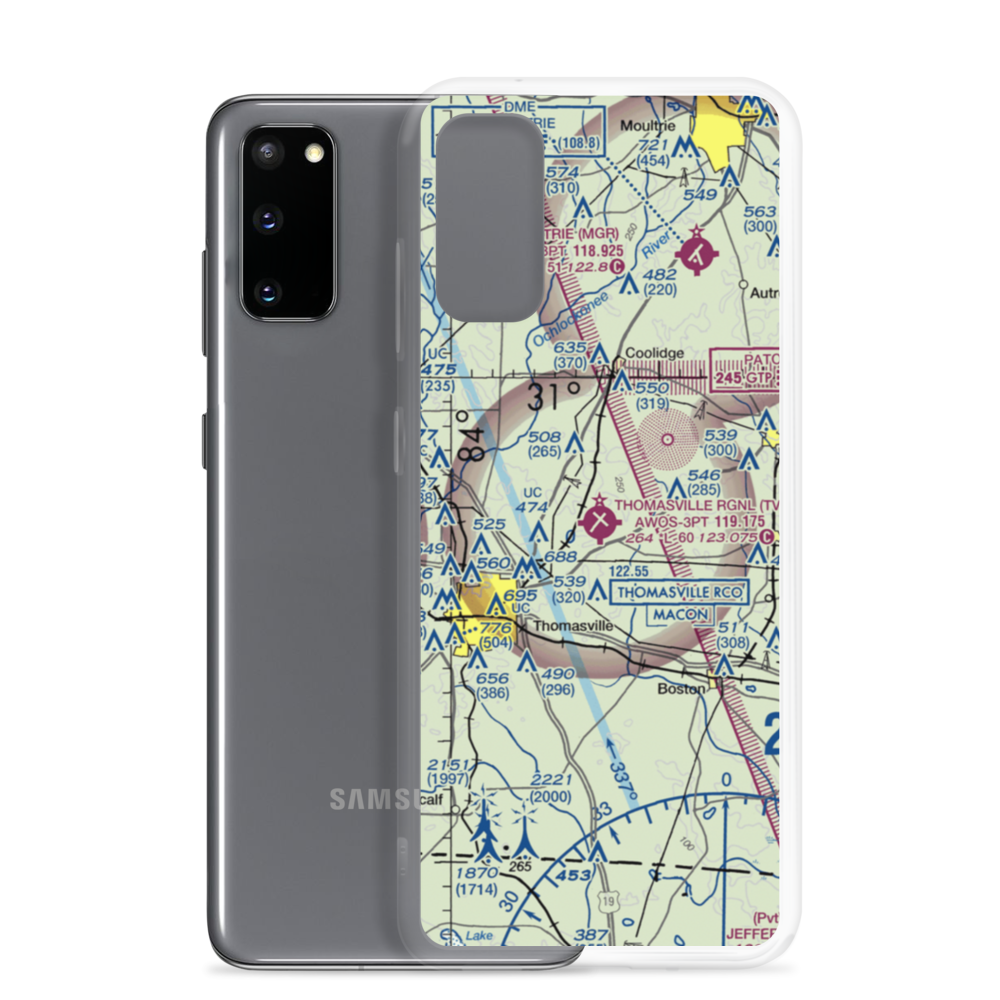 Thomasville Regional Airport (TVI) VFR Sectional Samsung Case Samsung Galaxy S20 model shown