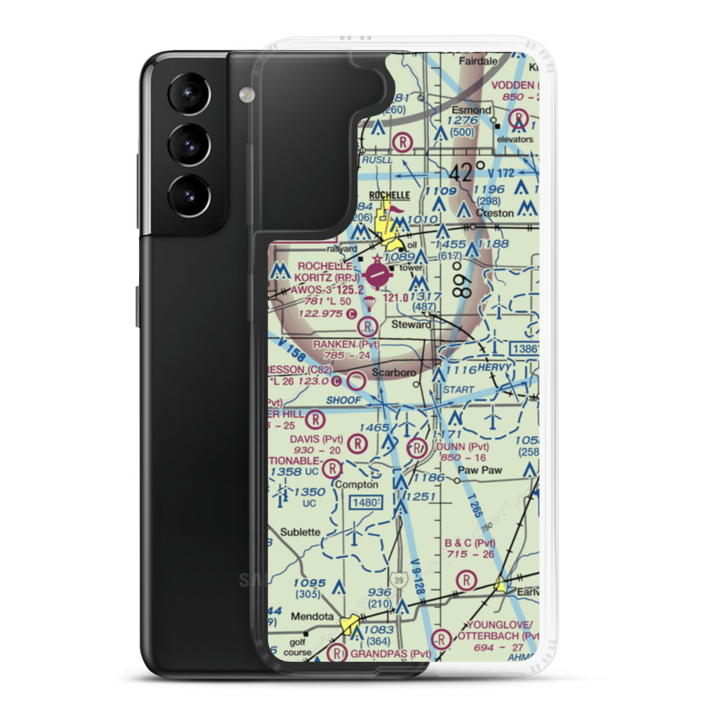 Thompson Airport (9IL4) VFR Sectional Samsung Case Samsung Galaxy S21 Plus model shown
