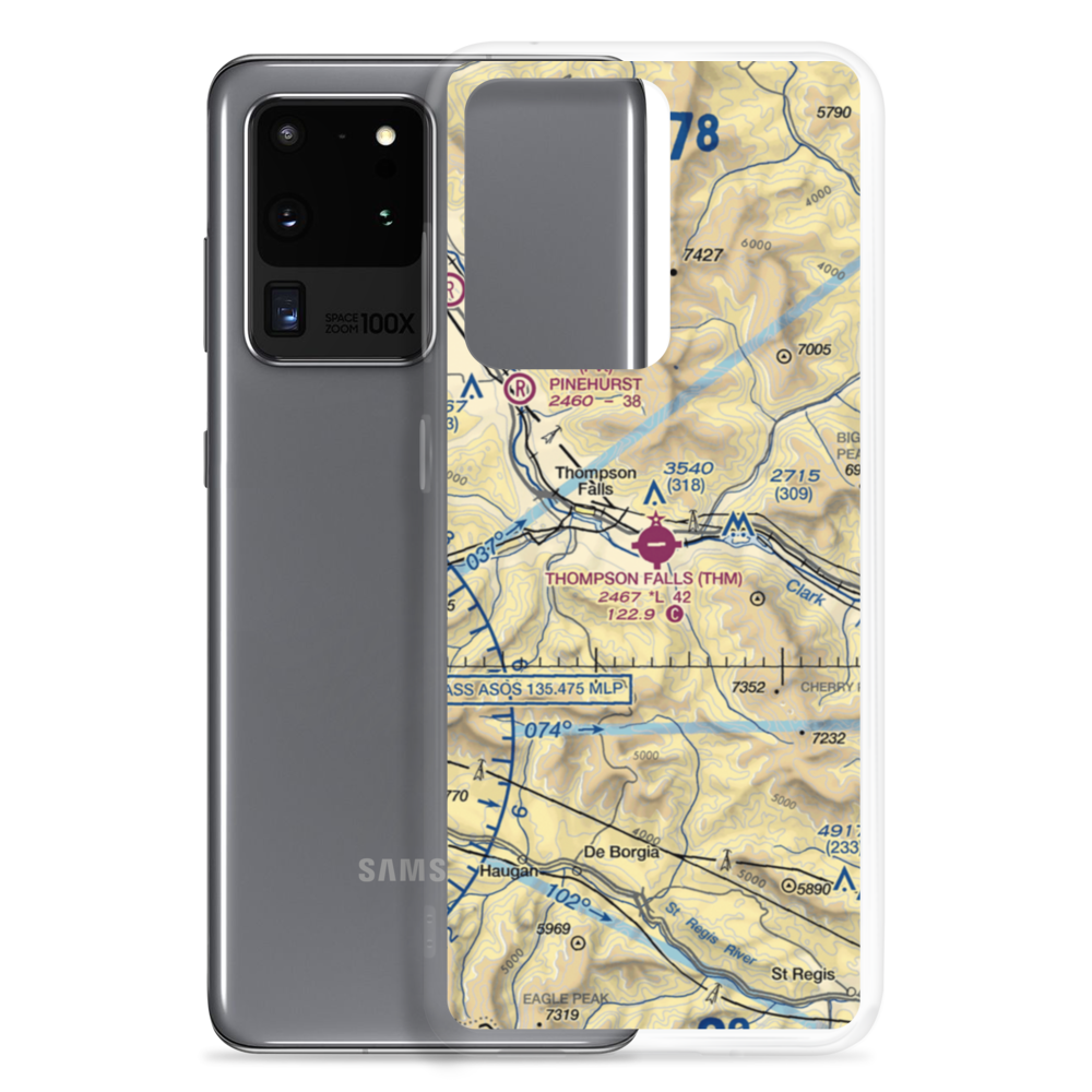 Thompson Falls Airport (THM) VFR Sectional Samsung Case Samsung Galaxy S20 Ultra model shown