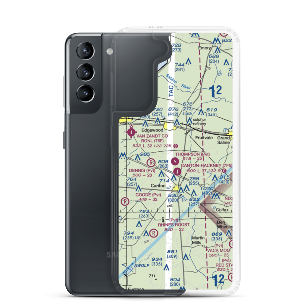 Thompson Field (1TA7) VFR Sectional Samsung Case Samsung Galaxy S21 model shown