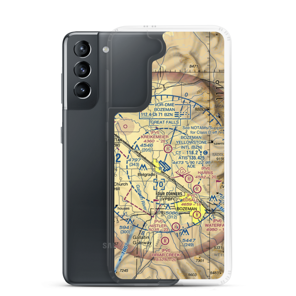 Thompson Field (MT81) VFR Sectional Samsung Case Samsung Galaxy S21 model shown