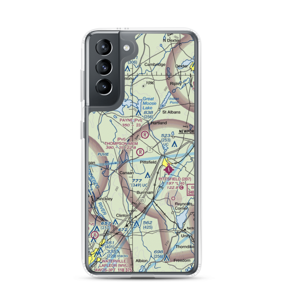 Thompson Memorial Field (ME62) VFR Sectional Samsung Case Samsung Galaxy S21 model shown